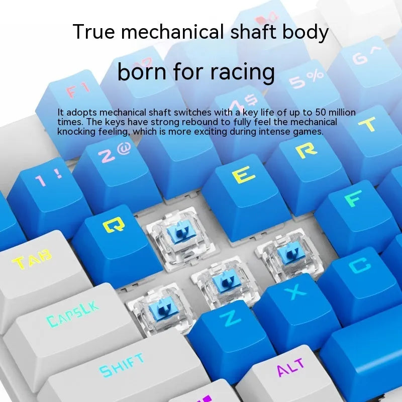 K87 mechanical keyboard with metal construction and 1.4m cable in selected colour with green or red switches