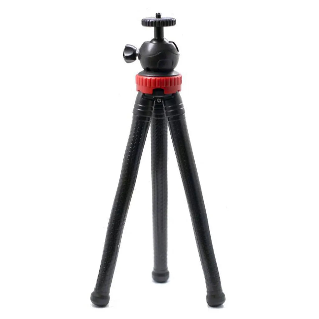 Black flexible octopus leg tripod with spherical gimbal head extended to 30cm.