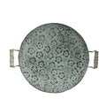 Round European style wrought iron storage tray in two sizes for home organisation.
