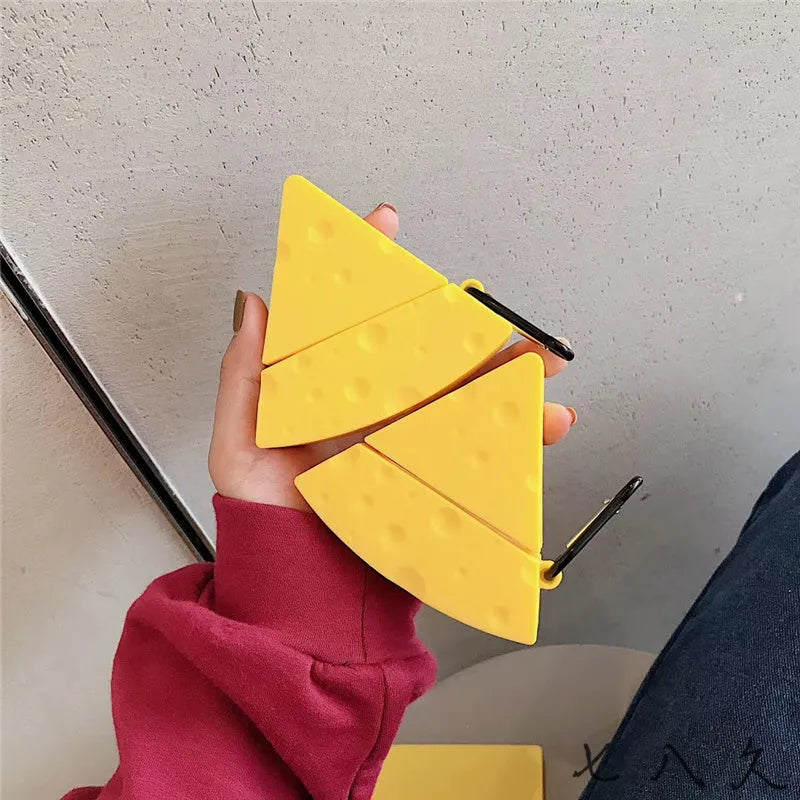 Yellow silicone protective cover for AirPods 1 2 and AirPods Pro 3 generation earphone cases.