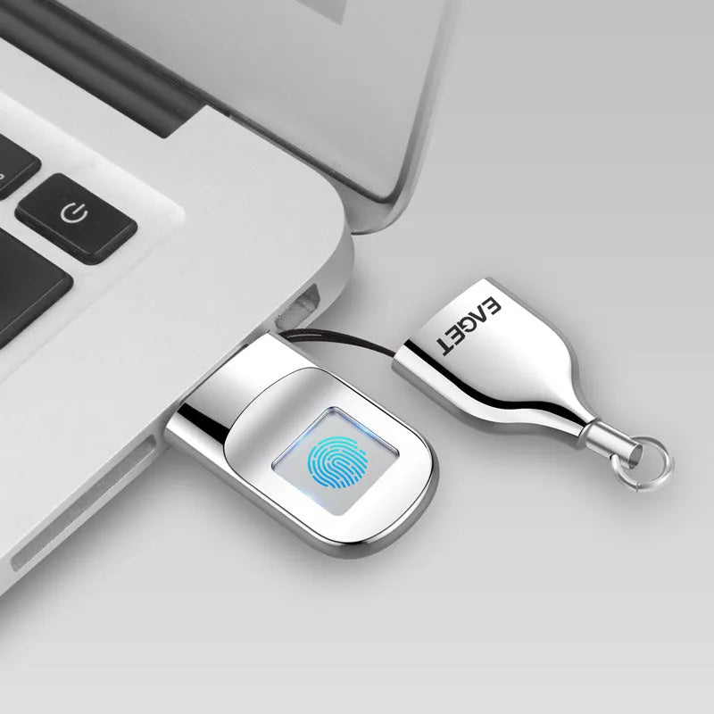 Fingerprint encryption metal USB 2.0 flash drive in 32GB 64GB capacity