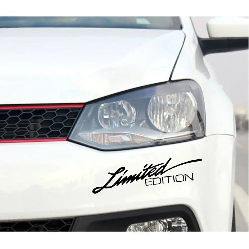 Reflective plastic bumper sticker with English text, shown in black, white, and colourful options.