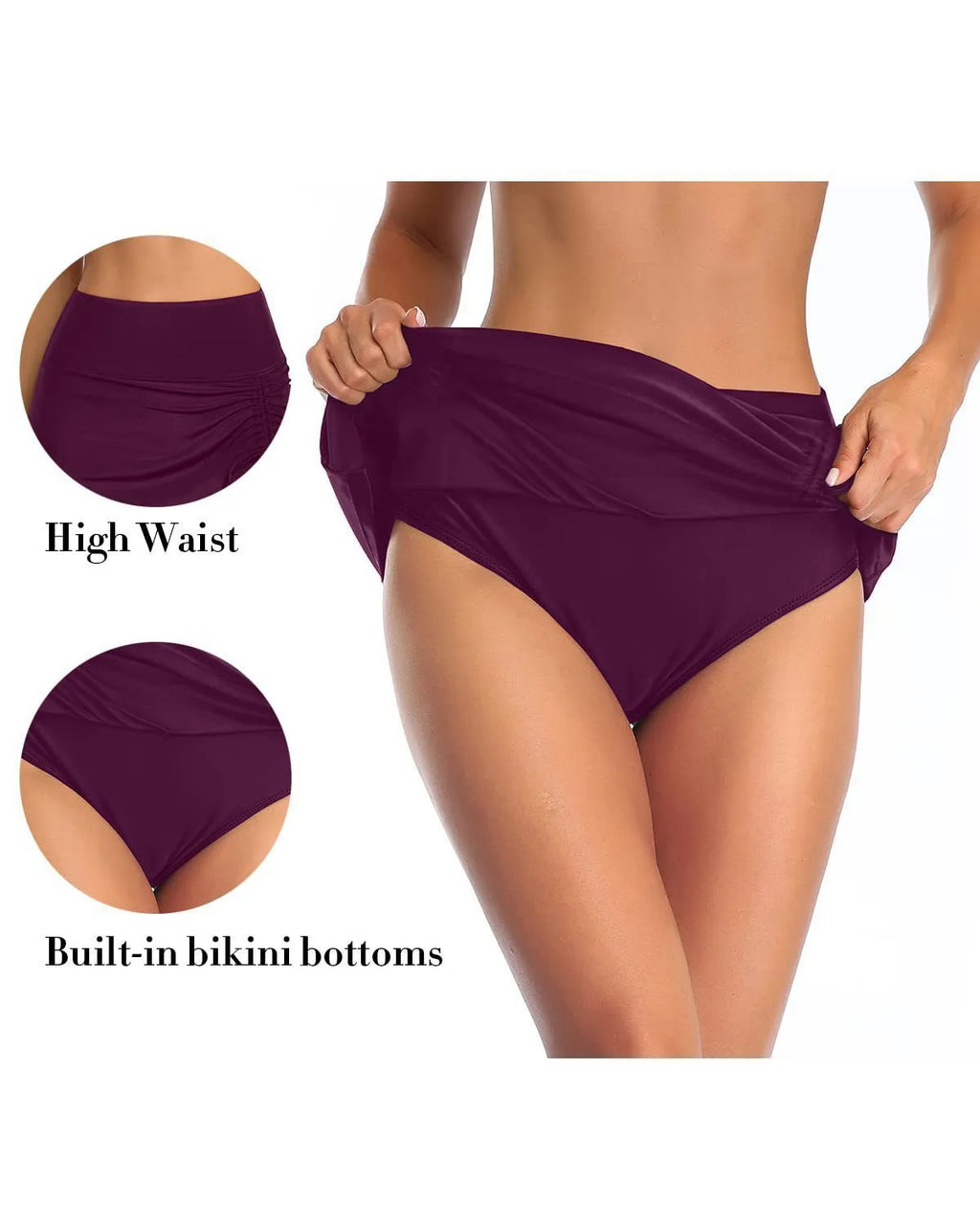 Women's solid colour lace swimming trunks in briefs style with polyester fabric