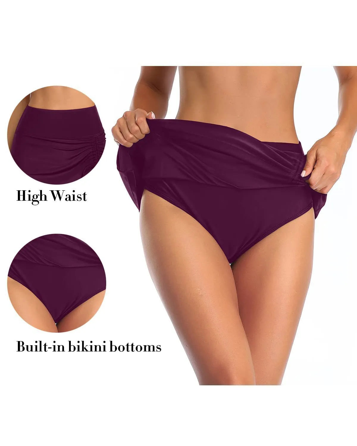 Women's solid colour lace swimming trunks in briefs style with polyester fabric