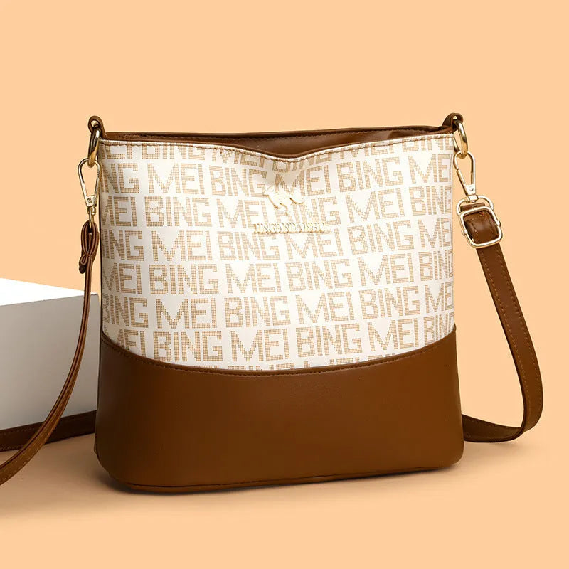 Retro brown soft leather messenger bag with organised compartments and three-dimensional external pocket