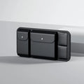 Black PVC car sun visor glasses clamp with storage bag, dimensions 32cm x 3.5cm x 16cm
