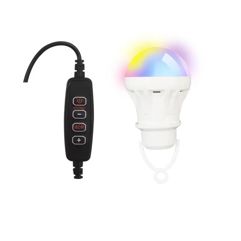 USB RGB magic colour bulb with 2.4 metre wire control for flexible decorative lighting