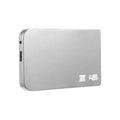 USB 3.0 solid state mobile hard drive with metal shell in black, blue, red, and silver colour options.