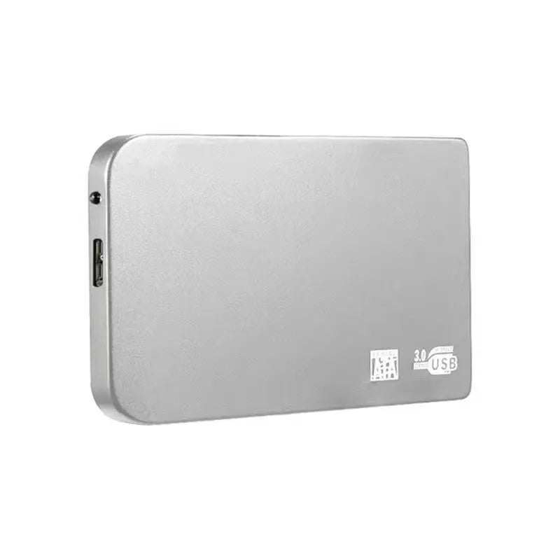 USB 3.0 solid state mobile hard drive with metal shell in black, blue, red, and silver colour options.