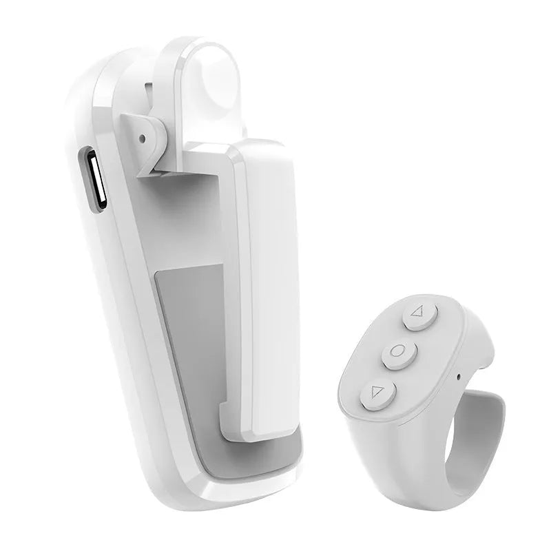 Smart wireless page turner remote control with clicker attachment for Kindle and tablet reading