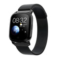 Black or silver smart pedometer watch with temperature measurement and 1.3-inch colour screen