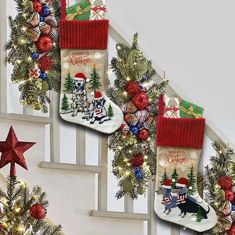 Rustic American style woven cloth Christmas tree pendant decoration measuring 46 by 28 centimetres