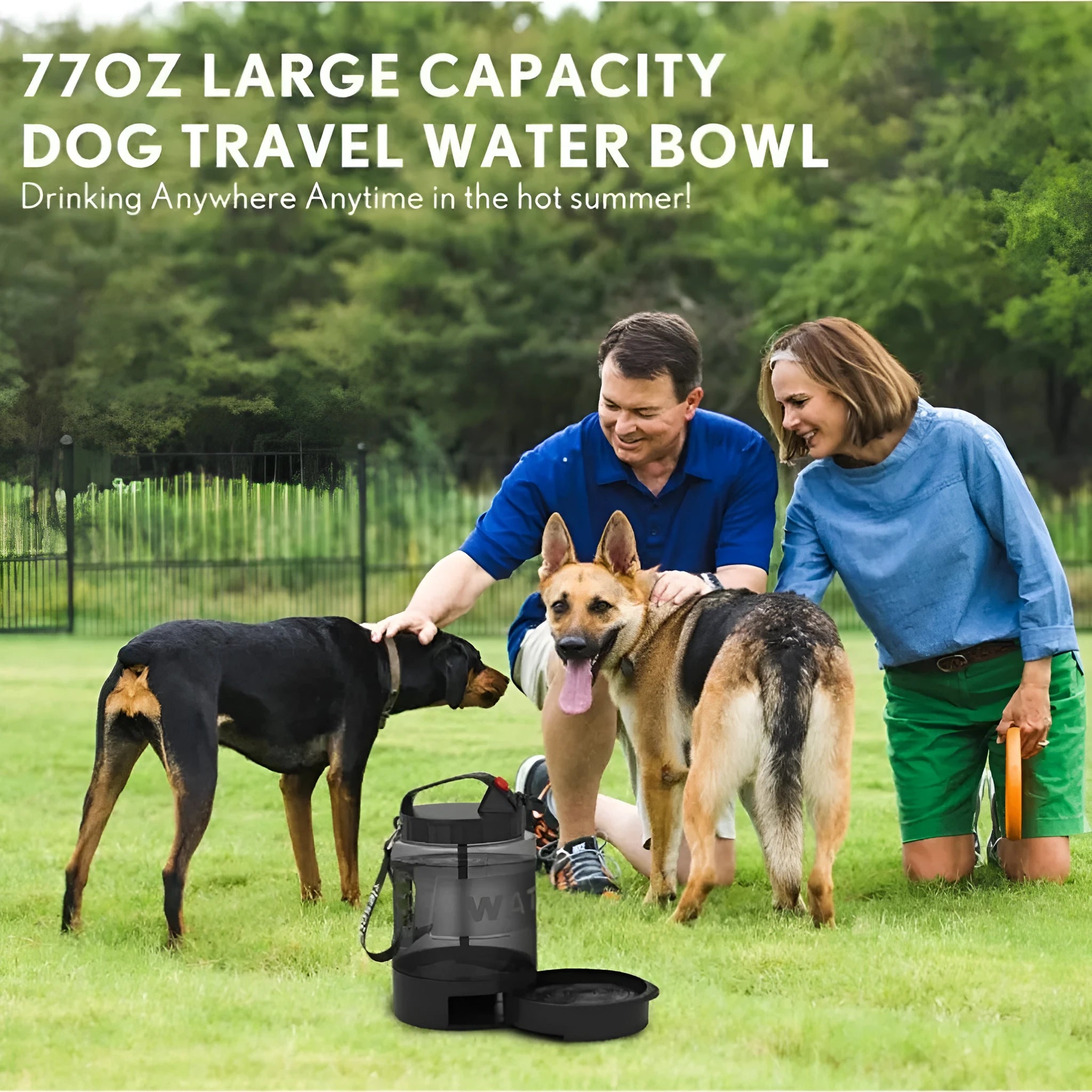 Black large capacity silicone plastic drinking water bottle for dogs and cats