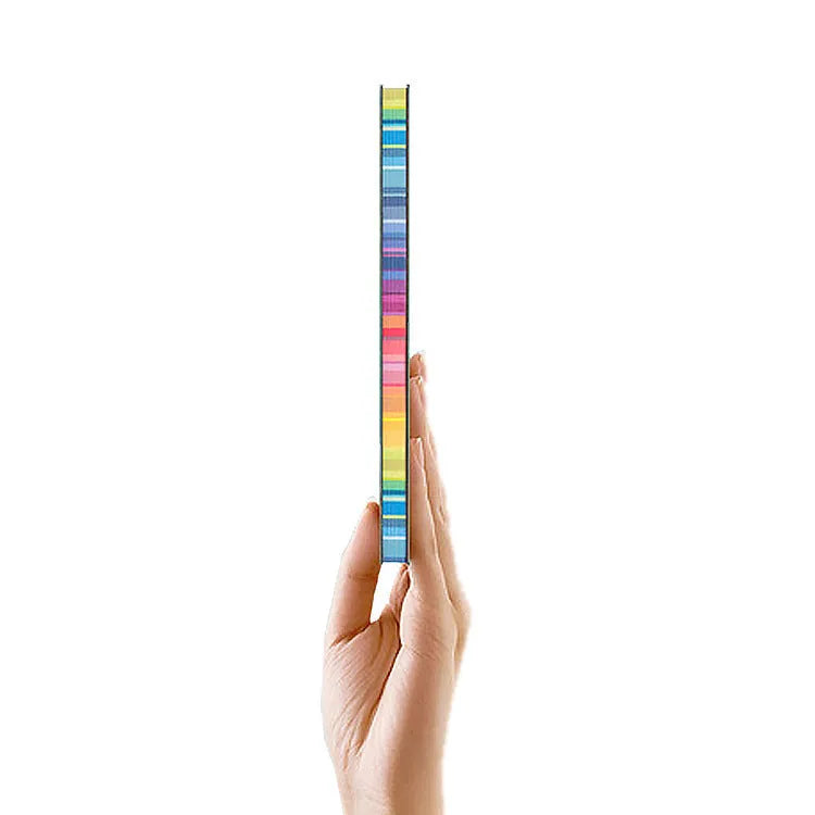 Rainbow side A5 notebook with PU leather back cover and 100g Daolin paper, black colour option, on a flat surface