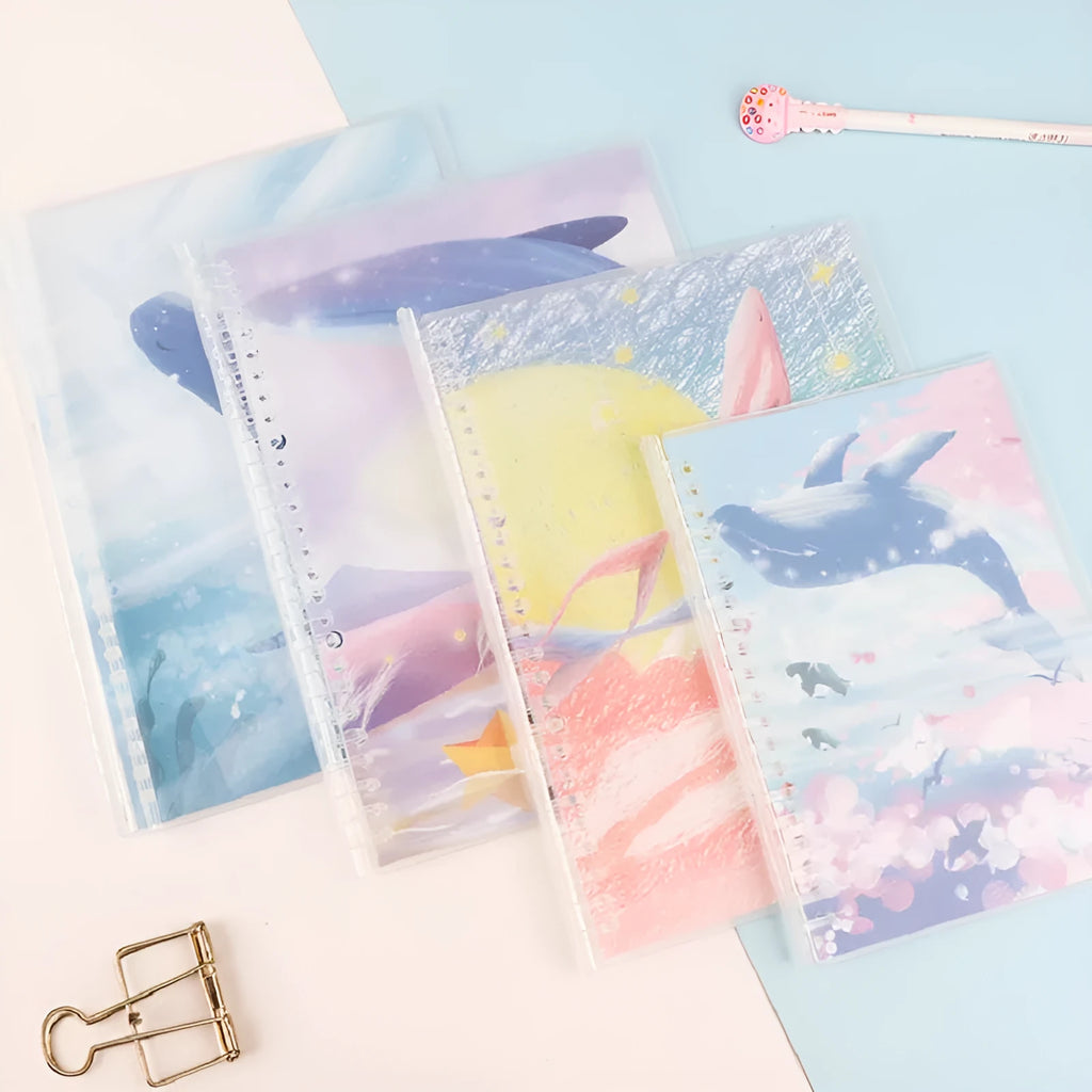 Animal-themed hardback notebook with ring binder in A5 or B5 size