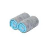 Lazy mop set with microfiber flat head and bucket on tile floor, with 360-degree rotation for corner cleaning