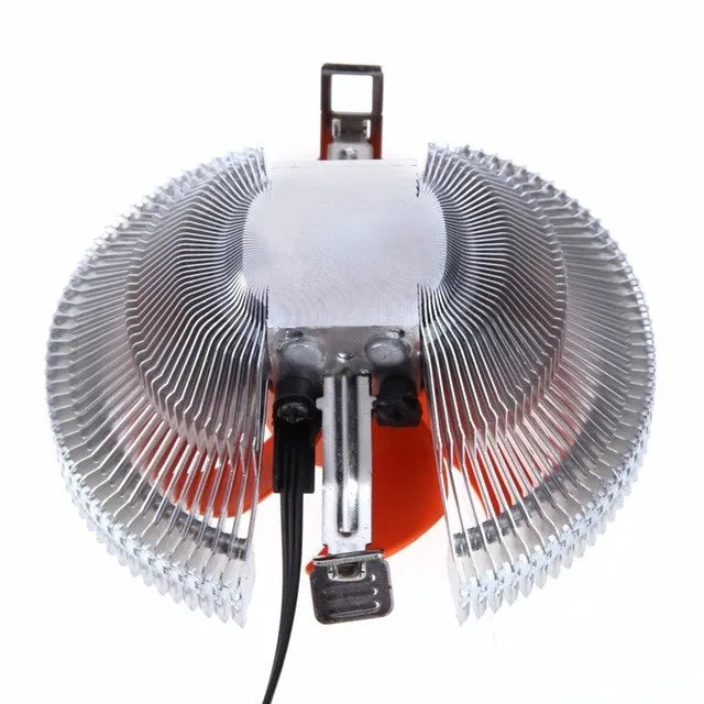 Orange PC CPU cooler fan with black chassis, 12V DC 2600RPM for Intel and AMD sockets