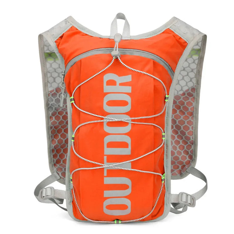 Multi-functional sports vest backpack for women in black with 5L nylon construction