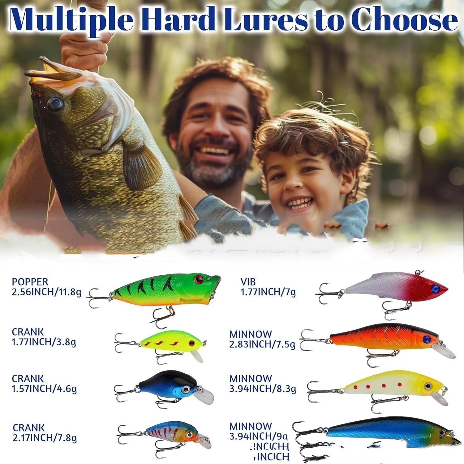 Christmas fishing gear advent calendar set with plastic tackle box showing fourteen compartments