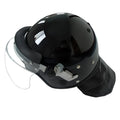 Special riot helmet in black polycarbonate, one size, for outdoor security use