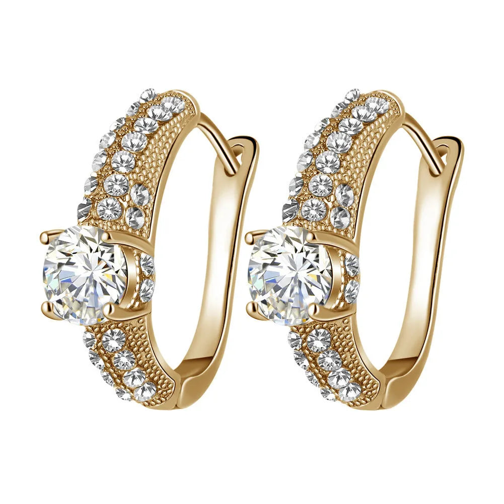 Gold bridal necklace and earring set with copper base and platinum finish