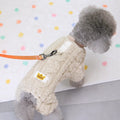 Four-legged polyester dog fleece jacket in khaki, pink, red, or yellow, sizes L M S XL XXL