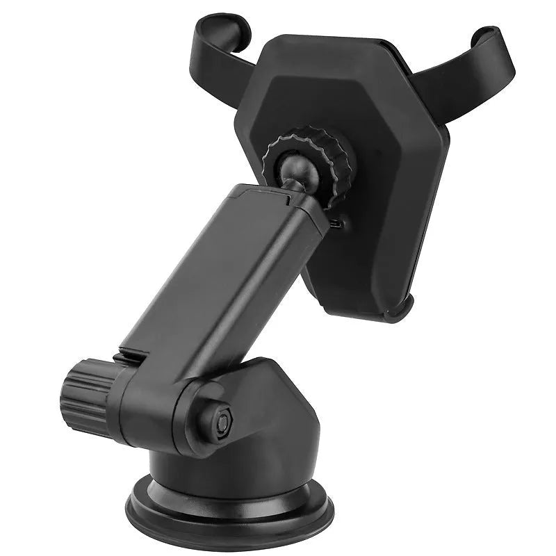 Black car wireless charger magic array with Micro USB input on a car dashboard