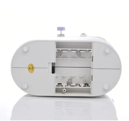 Electric mini household sewing machine with compact 20cm dimensions and multiple plug options