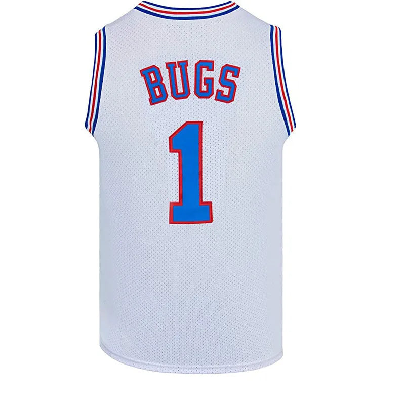 Space Movie embroidery retro basketball tank top in black colour option front view