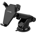 Black car wireless charger magic array with Micro USB input on a car dashboard