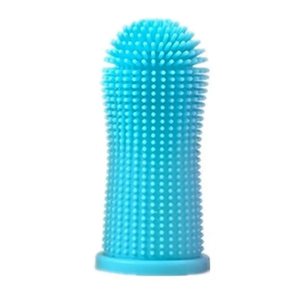 360-degree silicone finger toothbrush for dogs and cats with deep oral cleaning finger sleeve, available in multiple colours