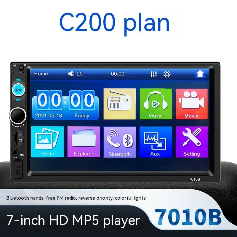 HD 7-inch Bluetooth car player for 7010 standard dashboard installation with LCD screen