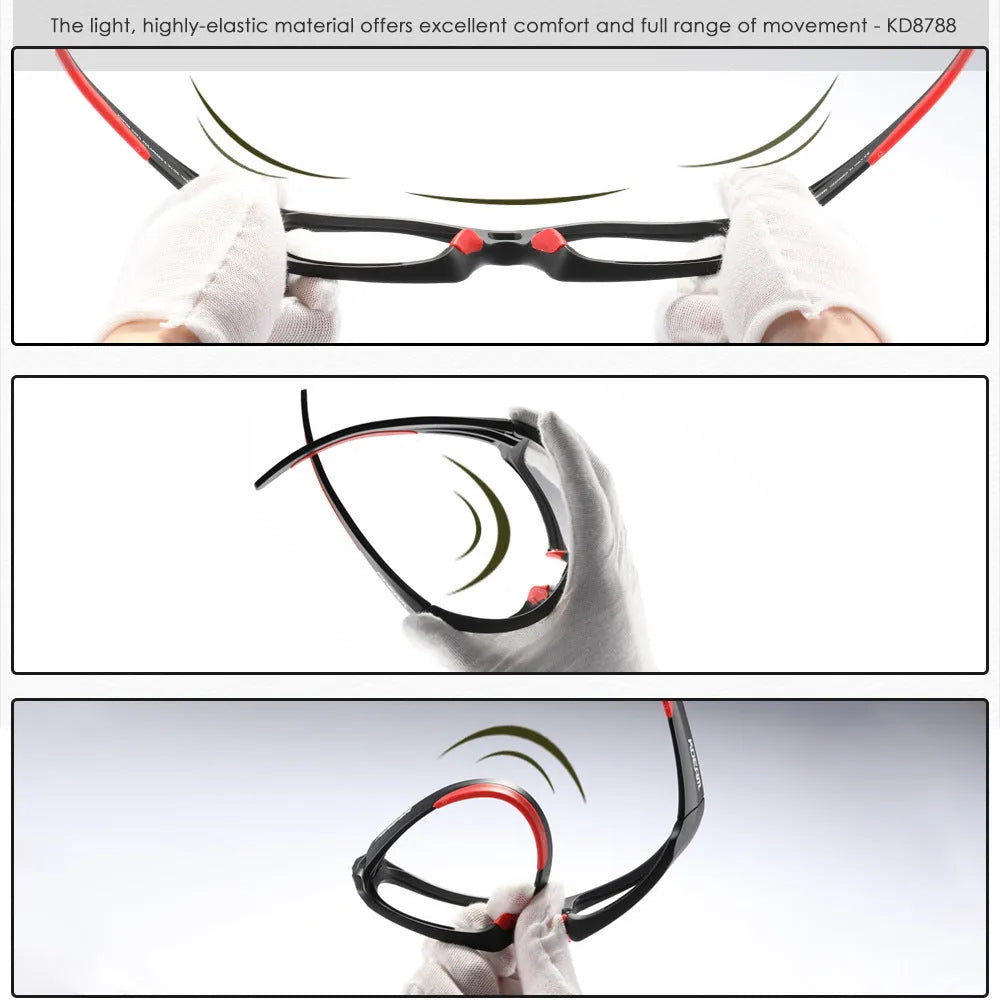 Ultralight polarised sports sunglasses with TR90 frame in assorted colours on a plain background.