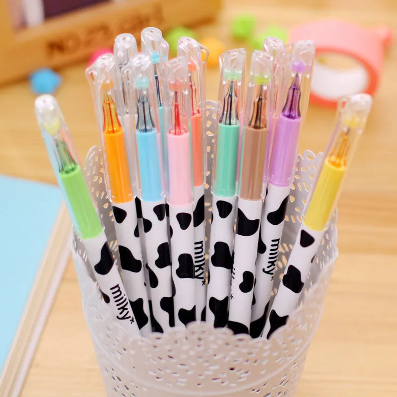 Box of 12 assorted colour gel pens with 0.38mm fine tips and plastic barrels.