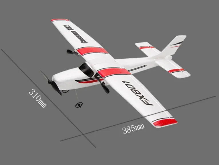 DIY Cessna 182 remote control glider made of EPP foam, 38.5 cm wingspan, orange and white colour scheme