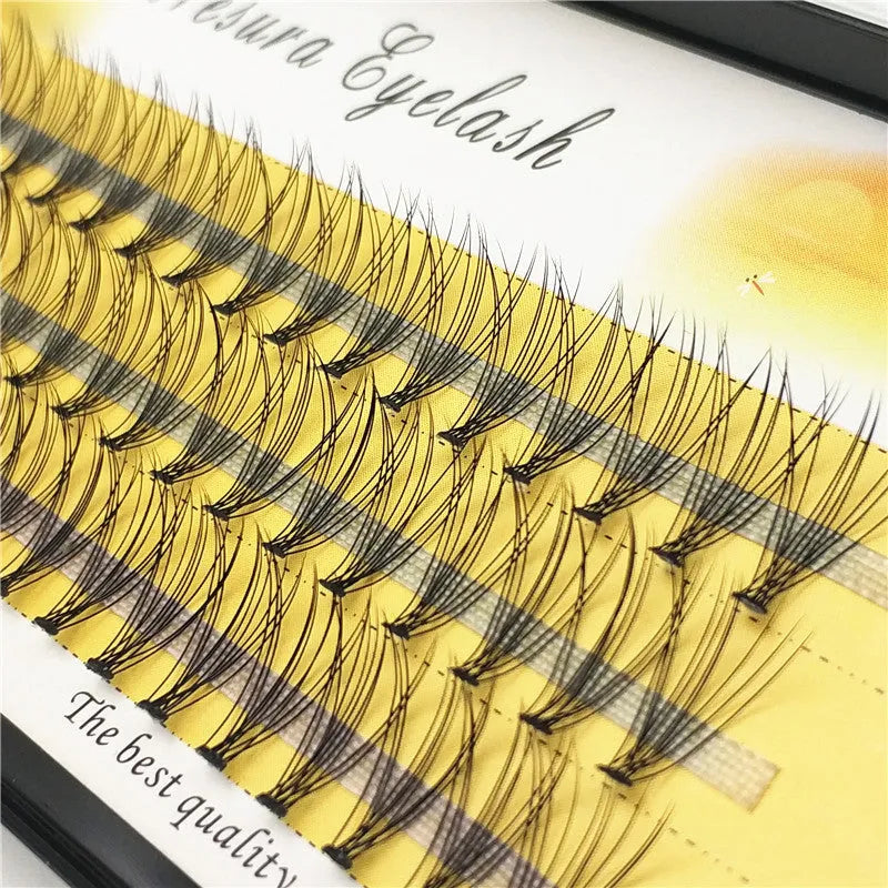 60 individual black imitation mink false eyelashes in lengths from 6mm to 14mm