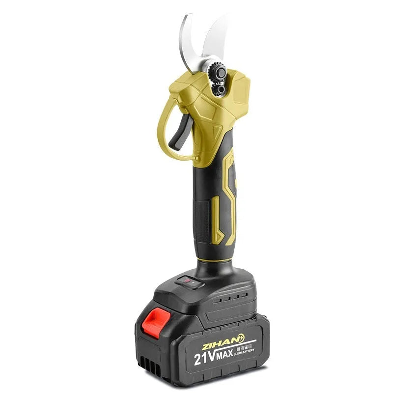 Electric pruning knife with lithium battery, plastic storage box, and two batteries for garden branch cutting