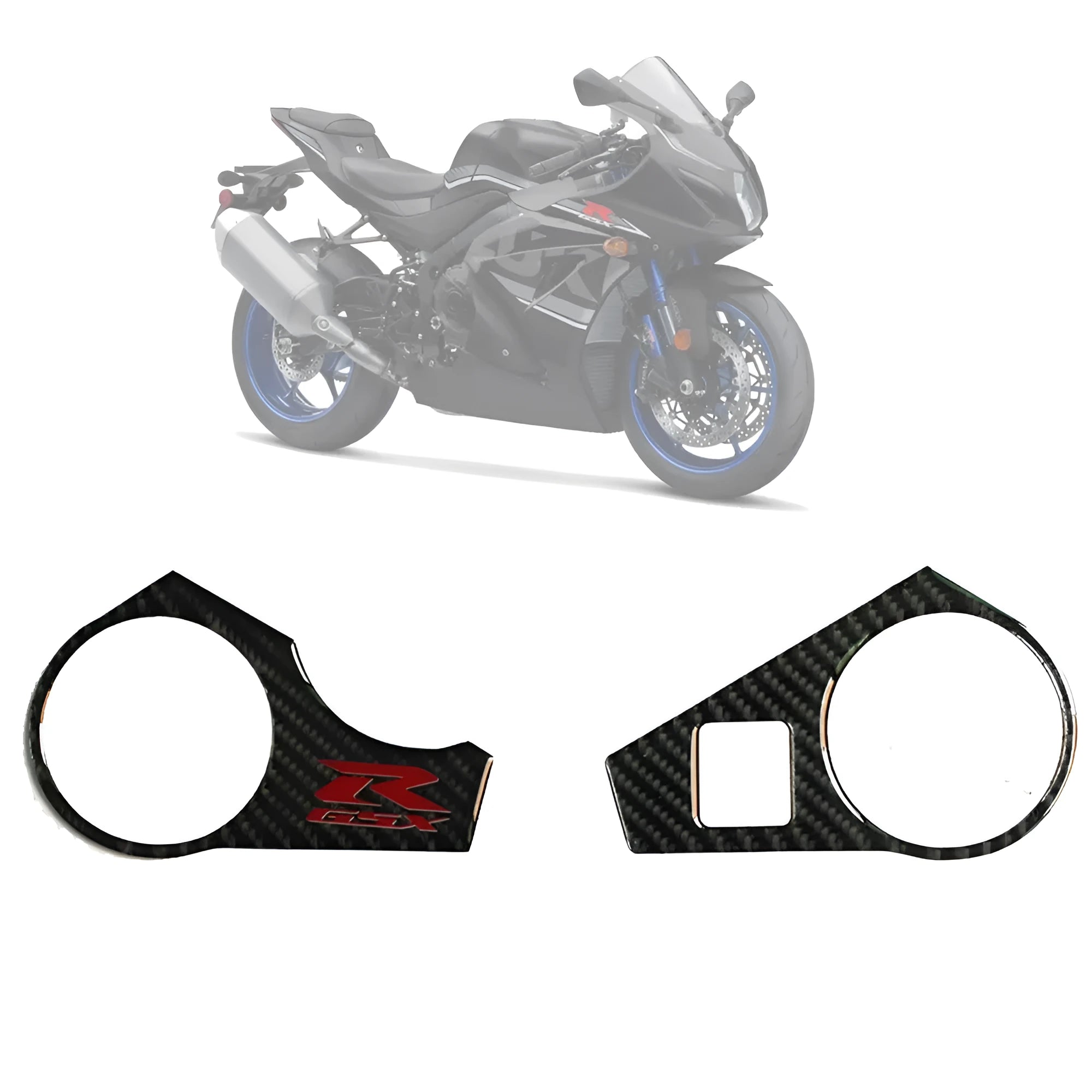 Black carbon fibre pattern motorcycle sticker for SUZUKI GSXR1000 L1 upper connective plate