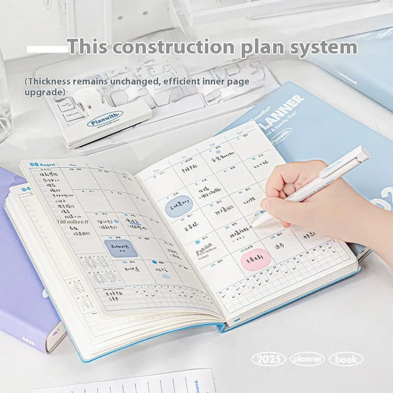 Waterproof notebook with PU cover in mint green colour showing Japan South Korea cute style design