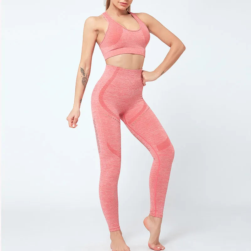Quick-drying high waist stretch fitness tights for women in black polyester fabric