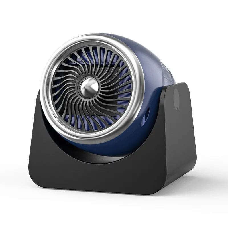 12v portable car heating fan in navy blue colour with cigarette lighter plug for fog and frost removal