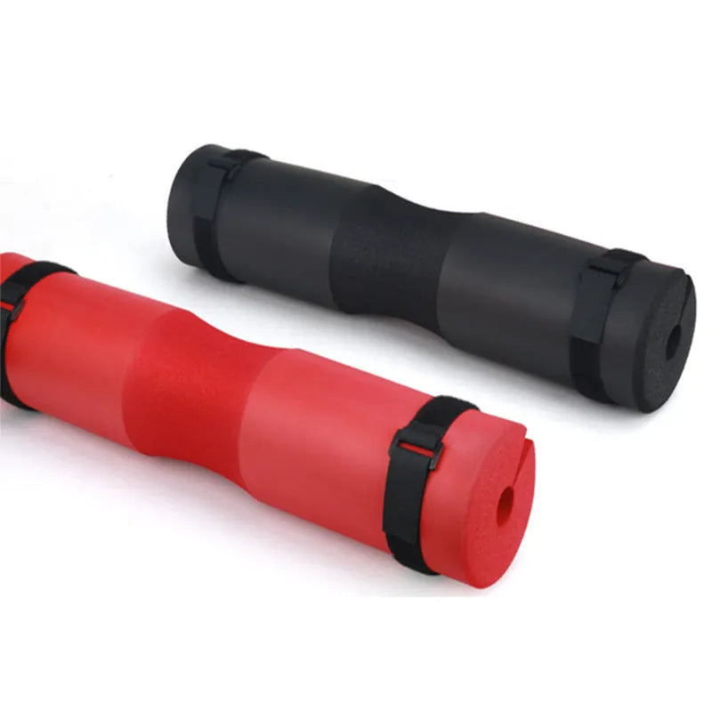 Red foam barbell pad cover squat pad with two straps 45 cm length high density sponge