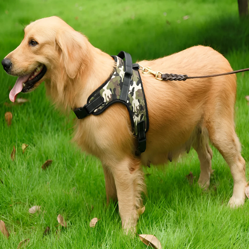 Pet saddle chest strap dog vest in Oxford cloth mesh canvas, camouflage and eight colours, sizes XS to XXL