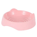 Blue ceramic dog slow feeder bowl with raised maze pattern for fast-eating dogs.