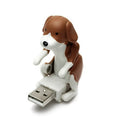 Brown USB powered cartoon dog toy measuring 60x30x60mm on a desk