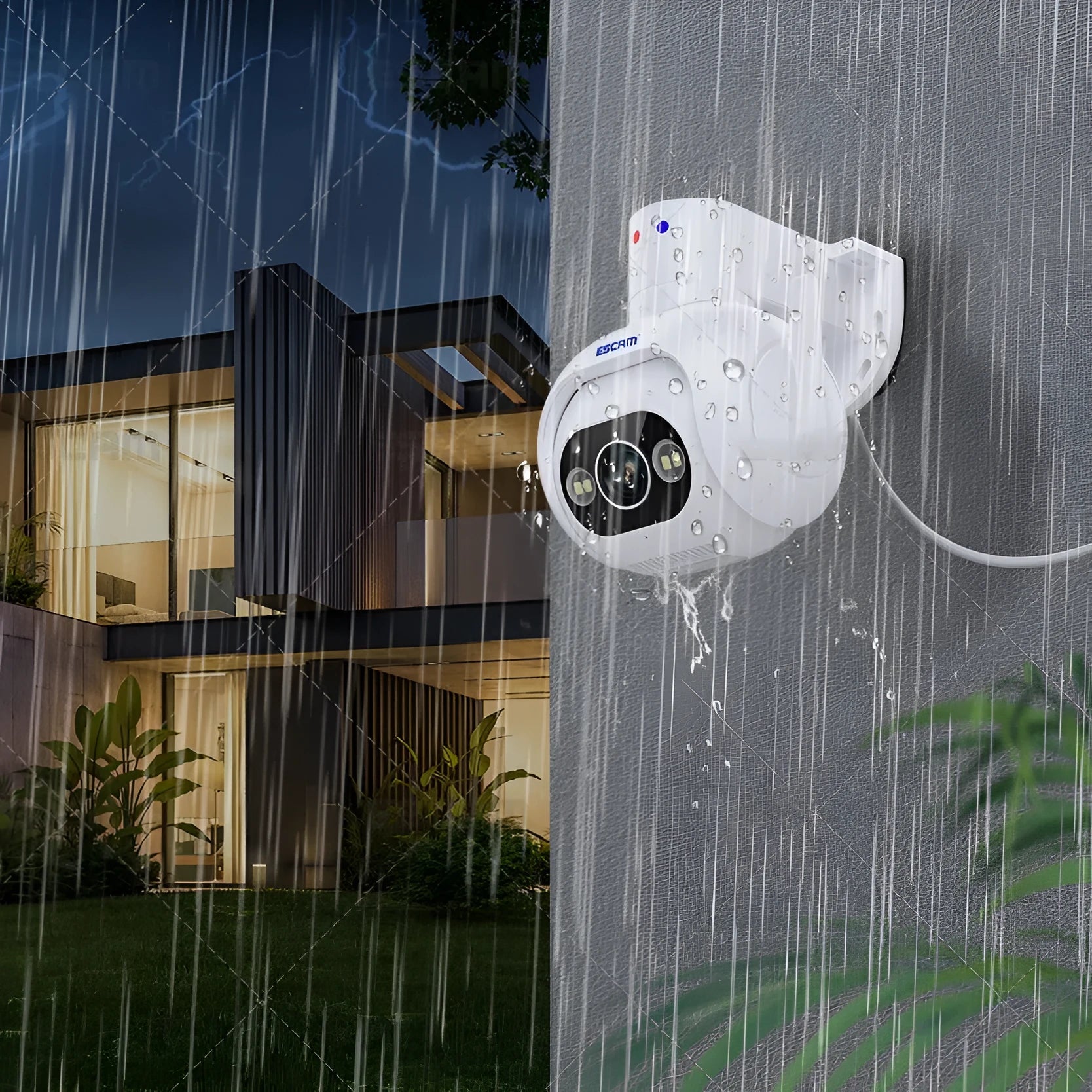 4MP smart colour night vision security camera with wall mount and IP66 waterproof rating