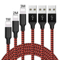 Braided Micro USB charging cable in black and white, shown coiled.