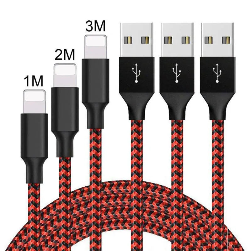Braided Micro USB charging cable in black and white, shown coiled.