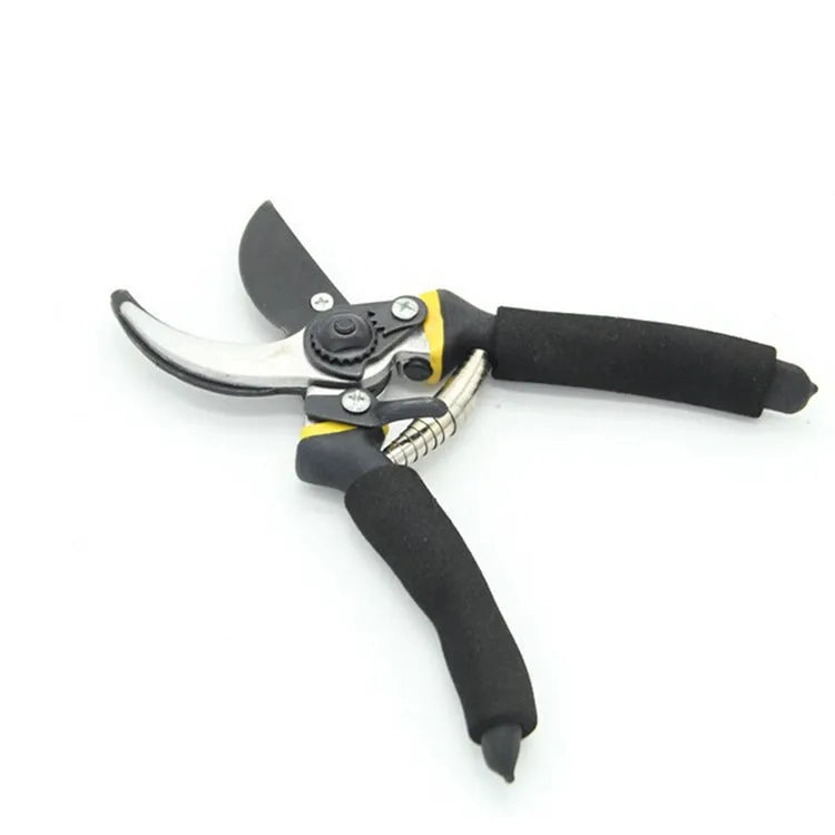 Garden shears with 50# steel Teflon coated blades, 200mm length, PVC handles, yellow or green.