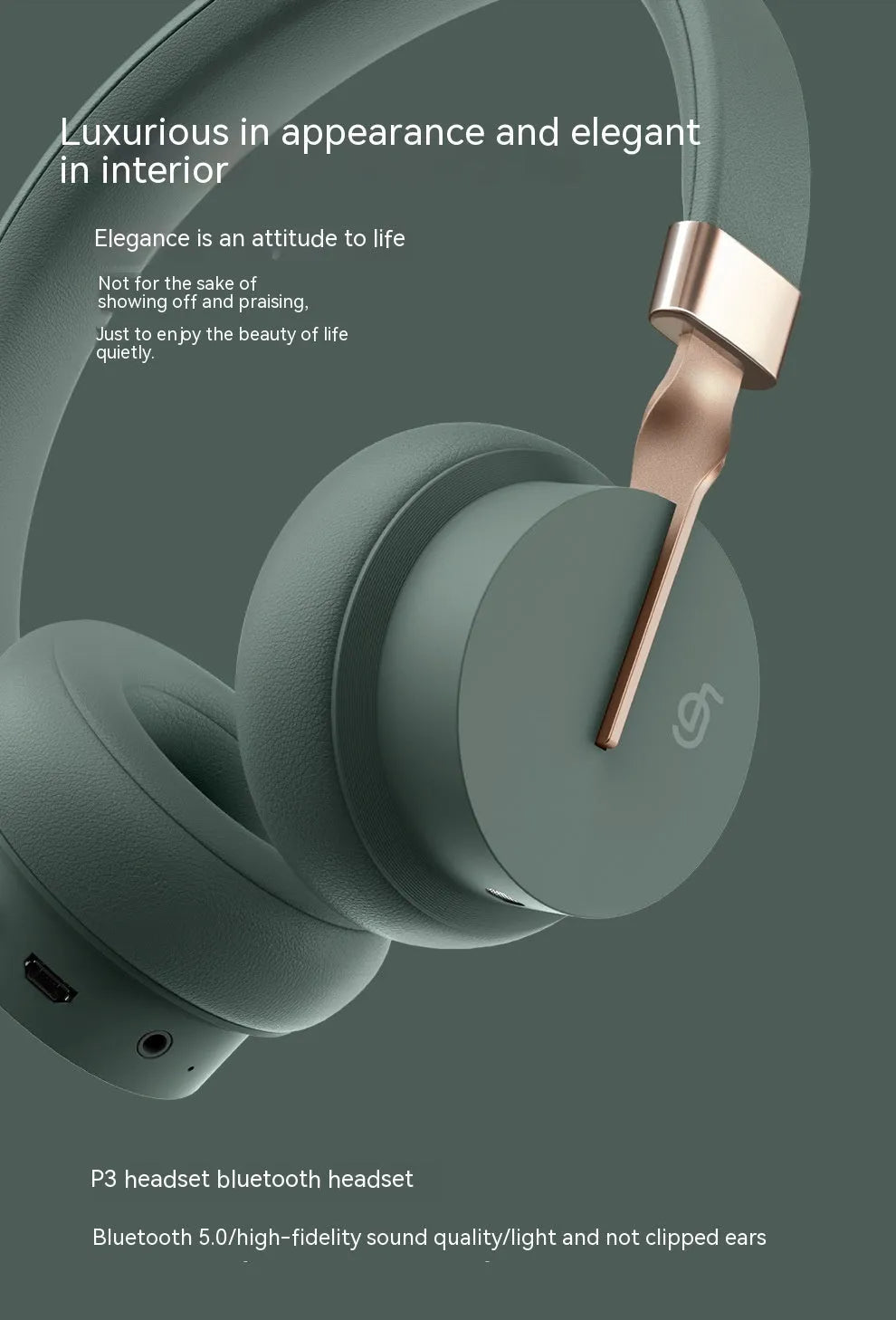 Solid colour Bluetooth headset for phone calls and music in black, blue, green, red, or white options.